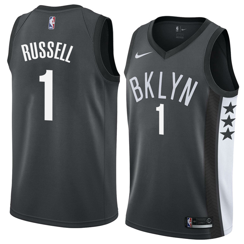 NBA Brooklyn Nets #1 Dangelo Russell Jersey 2017 18 New Season Black Jerseys