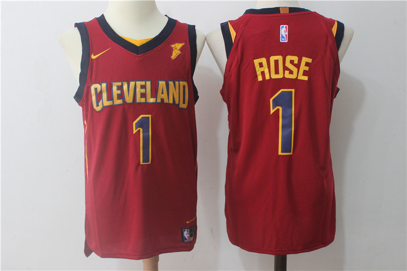 NBA Cleveland Cavaliers #1 Derrick Rose Jersey 2017 18 New Season Wine Red Jersey