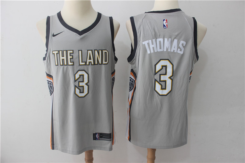 NBA Cleveland Cavaliers #3 Isaiah Thomas Jersey 2017 18 New Season City Edition Grey Jersey