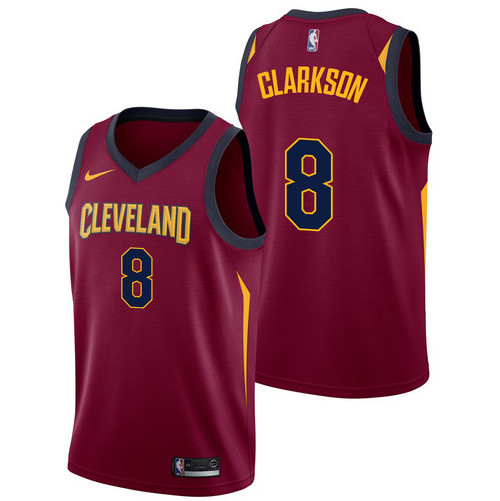 NBA Cleveland Cavaliers #8 Jordan Clarkson Jersey 2017 18 New Season Wine Red Jersey