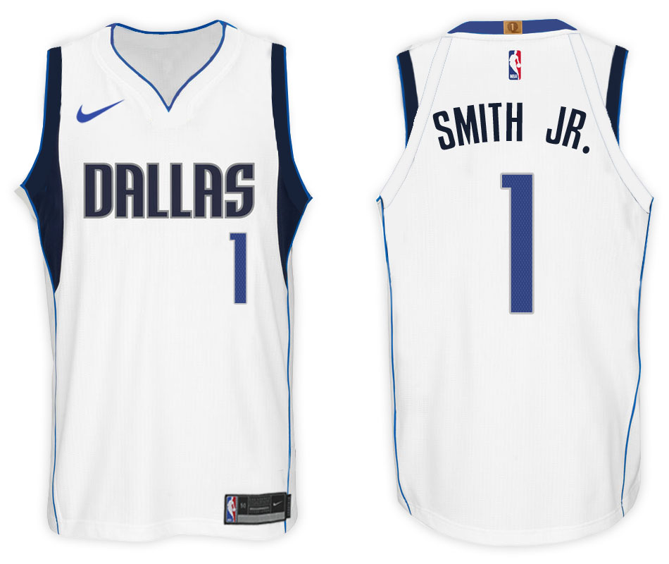 NBA Dallas Mavericks #1 Smith Jr. Jersey 2017 18 New Season White Jersey