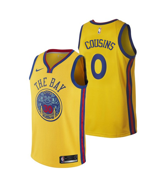 NBA Golden State Warriors #0 DeMarcus Cousins Jersey 2017 18 New Season city Jersey