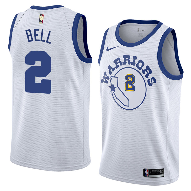 NBA Golden State Warriors #2 Jordan Bell Jersey 2017 18 New Season Throwback Swingman White Jersey