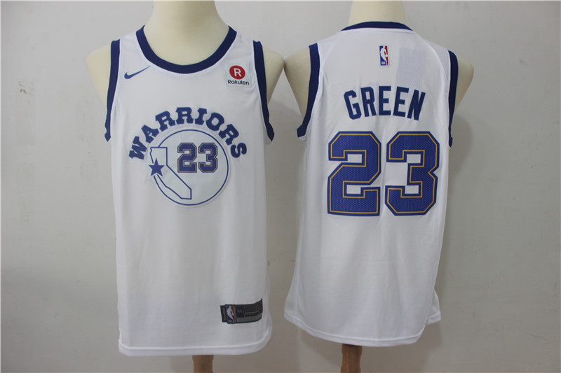 NBA Golden State Warriors #23 Draymond Green Jersey 2017 18 New Season Throwback Swingman White Jersey
