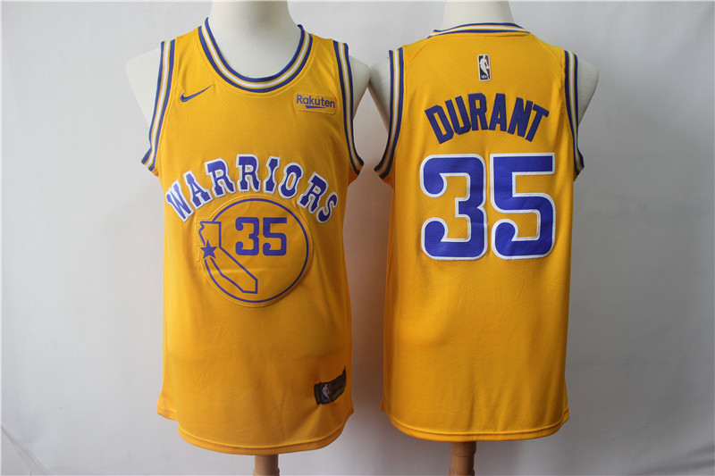 NBA Golden State Warriors #35 Kevin Durant Gold Swingman Jersey