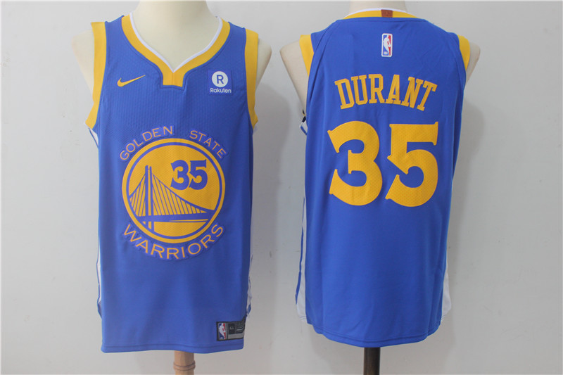 NBA Golden State Warriors #35 Kevin Durant Jersey 2017 18 New Season Blue Jersey