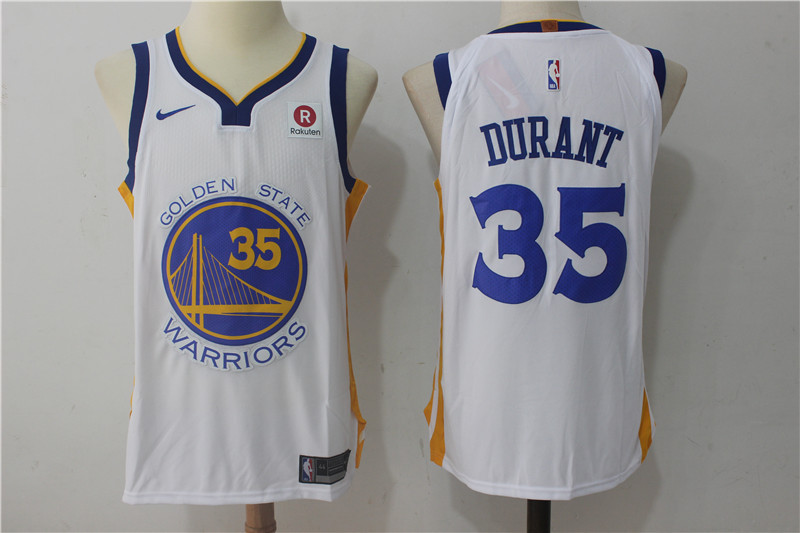 NBA Golden State Warriors #35 Kevin Durant Jersey 2017 18 New Season White Jersey