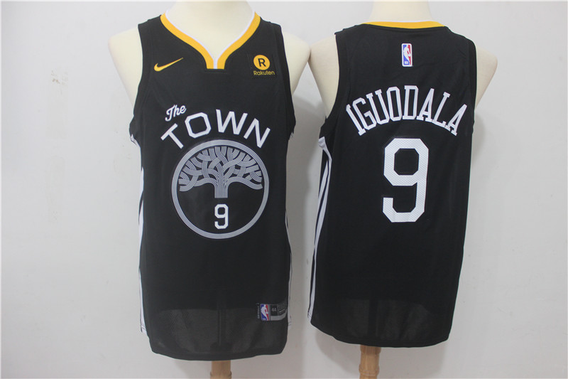NBA Golden State Warriors #9 Andre Iguodala Jersey 2017 18 New Season Throwback Swingman Black Jersey