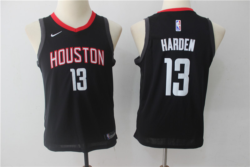 NBA Houston Rockets #13 James Harden Youth Jersey 2017 18 New Season Black Jersey