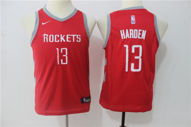 NBA Houston Rockets #13 James Harden Youth Jersey 2017 18 New Season Red Jersey
