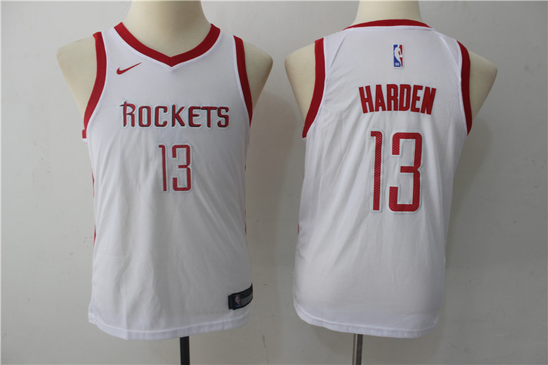 NBA Houston Rockets #13 James Harden Youth Jersey 2017 18 New Season White Jersey