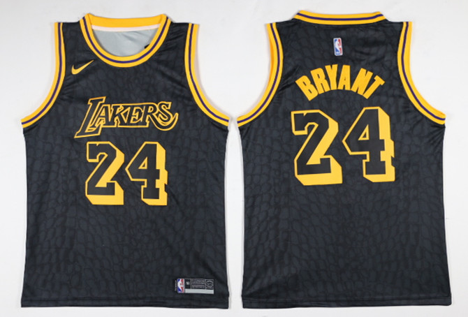 NBA Los Angeles Lakers #24 Kobe Bryant Black Jersey Retired Jersey