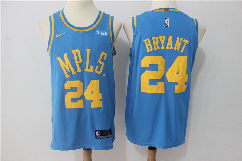 NBA Los Angeles Lakers #24 Kobe Bryant New Rev30 Swingman Throwback Blue Jersey