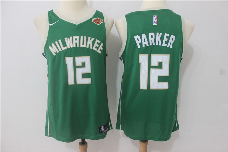 NBA Milwaukee Bucks #12 Jabari Parker Jersey 2017 18 New Season Green Jersey