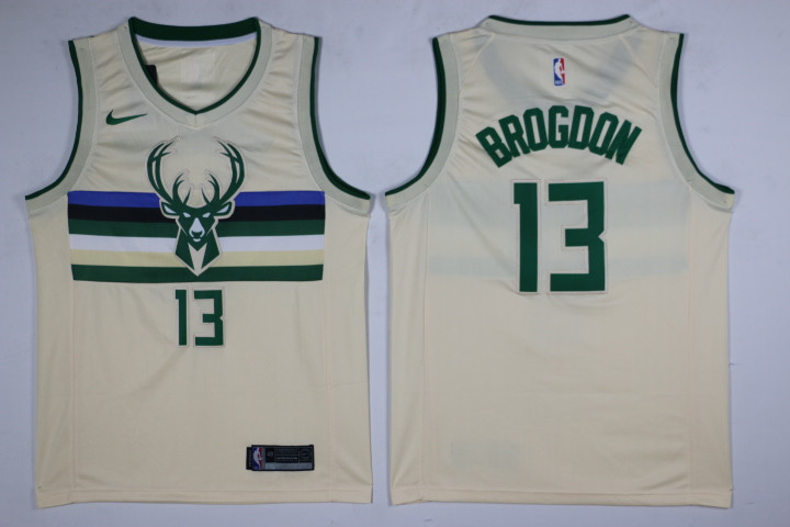 NBA Milwaukee Bucks #13 Malcolm Brogdon Jersey 2017 18 New Season City Edition Jersey