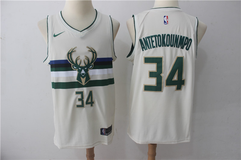 NBA Milwaukee Bucks #34 Giannis Antetokounmpo Jersey 2017 18 New Season City Edition Jersey