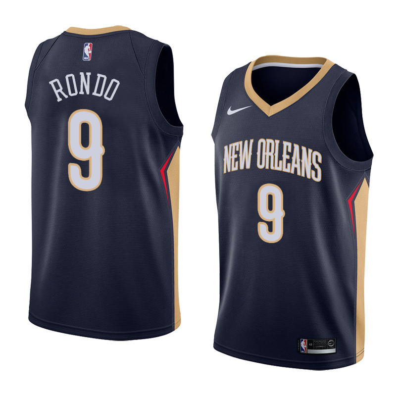 NBA New Orleans Pelicans #9 Rajon Rondo Jersey 2017 18 New Season Blue Jersey