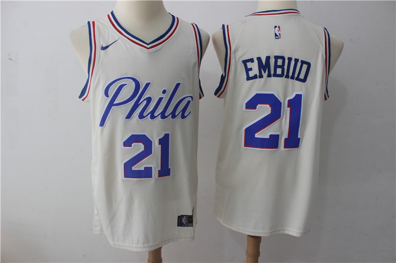 NBA Philadelphia 76ers #21 Joel Embiid Jersey 2017 18 New Season City Edition Jersey
