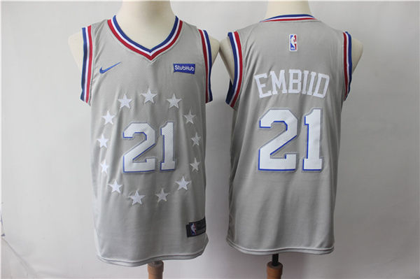NBA Philadelphia 76ers #21 Joel Embiid Jersey 2018 19 New Season City Edition Jersey