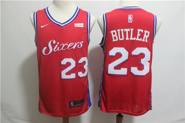 NBA Philadelphia 76ers #23 Jimmy Butler Jersey New Season Red Jersey