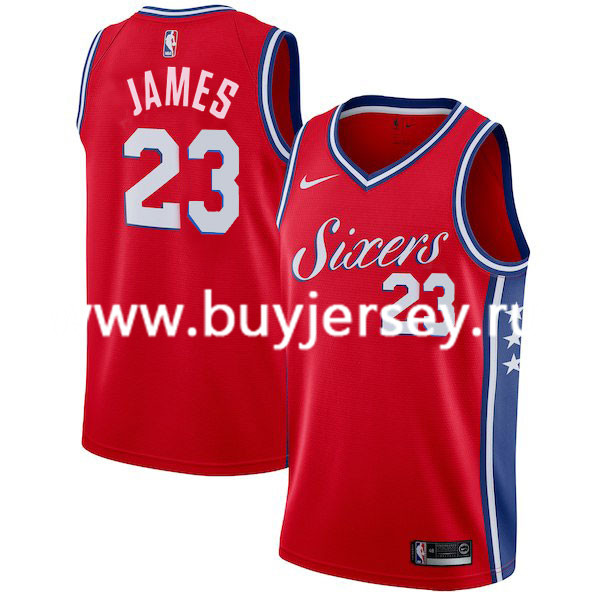  NBA Philadelphia 76ers #23 LeBron James Red Jersey