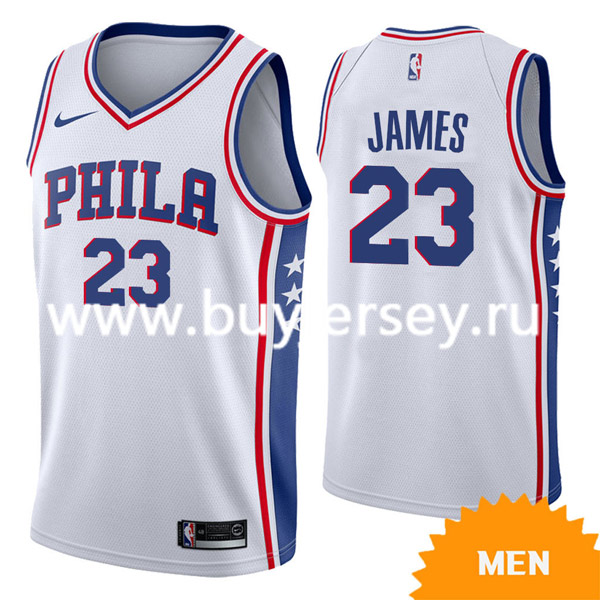  NBA Philadelphia 76ers #23 LeBron James White Jersey