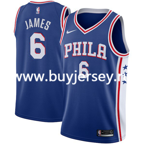  NBA Philadelphia 76ers #6 LeBron James Blue Jersey