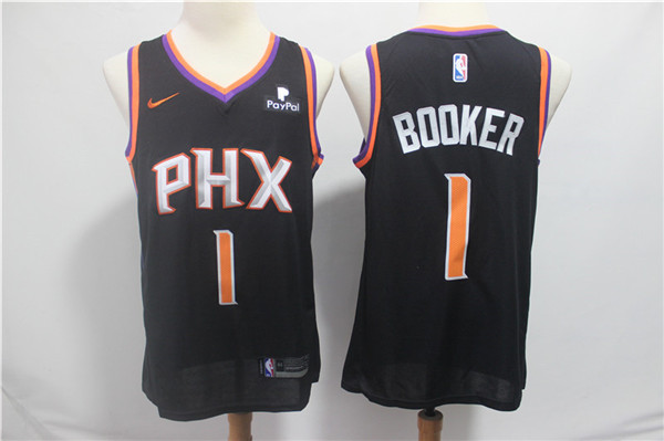 NBA Phoenix Suns #1 Devin Booker Jersey 2018 19 New Season Black Jersey