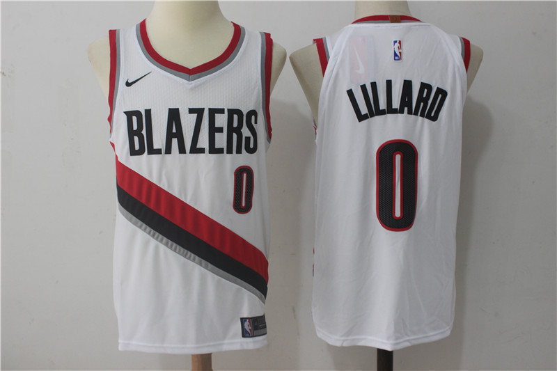 NBA Portland Trail Blazers #0 Damian Lillard Jersey 2017 18 New Season White Jersey