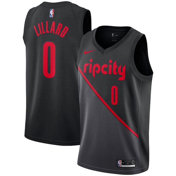 NBA Portland Trail Blazers #0 Damian Lillard Jersey 2018 19 New Season City Edition Jersey