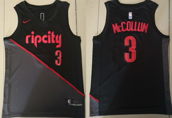 NBA Portland Trail Blazers #3 CJ McCollum Jersey 2018 19 New Season City Edition Jerseys