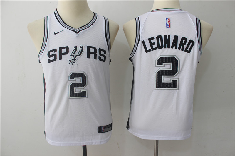  NBA San Antonio Spurs #2 Kawhi Leonard Youth Jersey 2017 18 New Season White Jersey