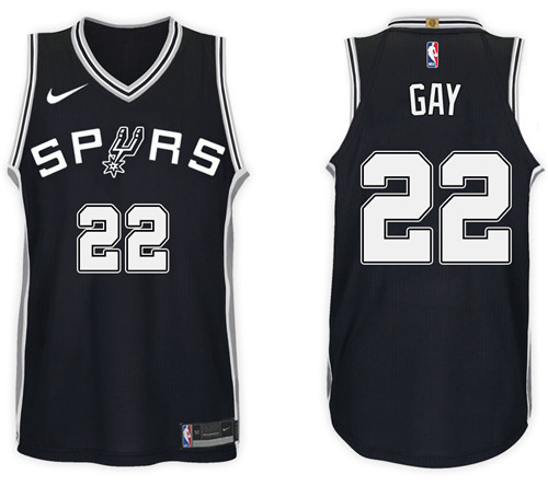 NBA San Antonio Spurs #22 Rudy Gay Jersey 2017 18 New Season Black Jersey