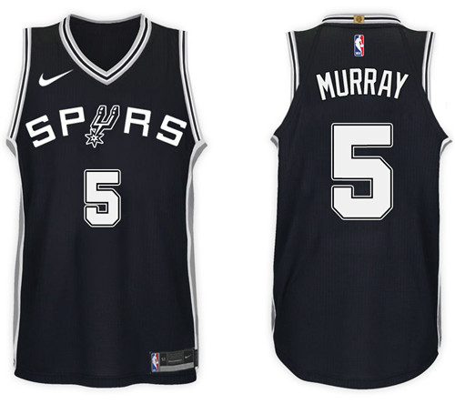 NBA San Antonio Spurs #5 Dejounte Murray Jersey 2017 18 New Season Black Jersey