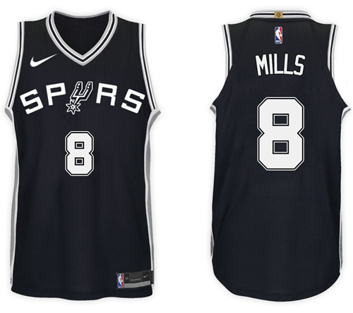 NBA San Antonio Spurs #8 Patty Mills Jersey 2017 18 New Season Black Jersey