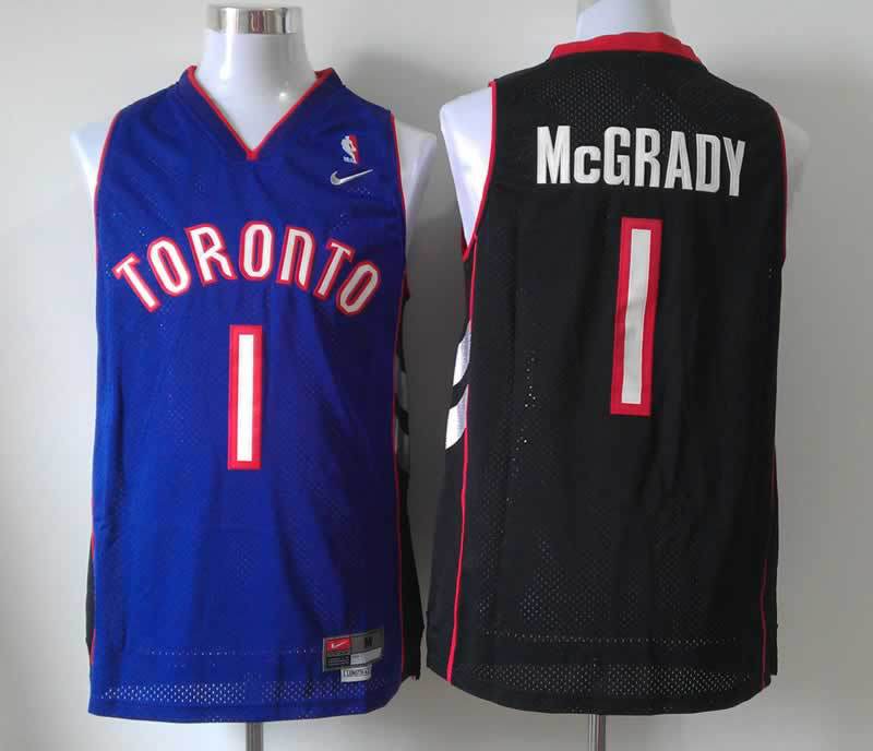 NBA Toronto Raptors 1 Tracy McGrady New Revolution 30 Swingman Soul Throwback Purple Black Jersey