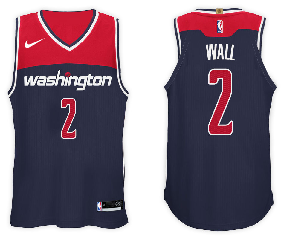 NBA Washington Wizards #2 John Wall Jersey 2017 18 New Season Blue Jersey