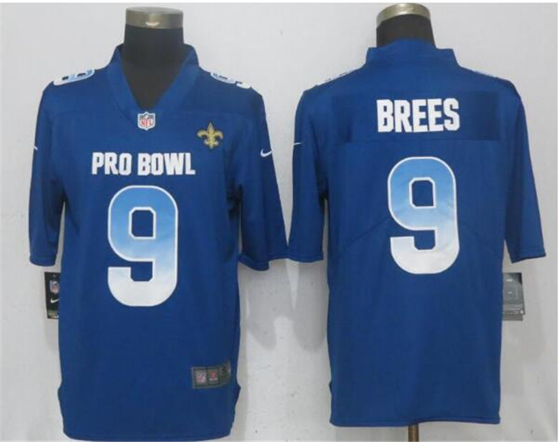 NFC Saints 9 Drew Brees Royal 2019 Pro Bowl Limited Jersey