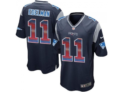 New England Patriots 11 Julian Edelman Navy Blue Team Color Men's Stitched NFL Limited Strobe Jersey