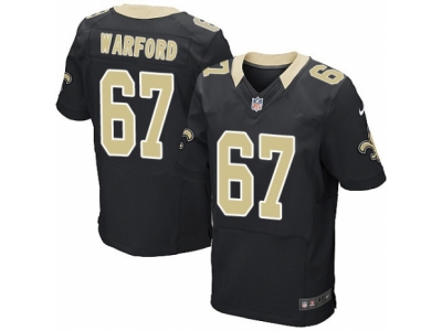 New Orleans Saints 67 Larry Warford Elite Black Team Color NFL Jersey
