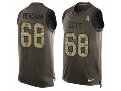 New York Jets 68 Kelvin Beachum Limited Green Salute to Service Tank Top NFL Jersey