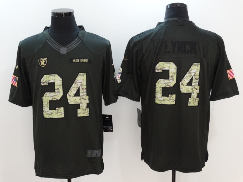 Oakland Raiders 24 Marshawn Lynch Limited Black 2016 Salute to Service NFL Jersey