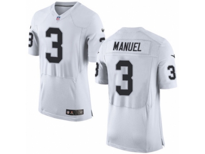 Oakland Raiders 3 E J Manuel Elite White NFL Jersey
