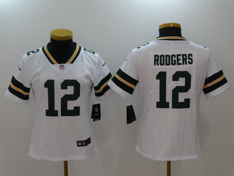Packers 12 Aaron Rodger White Women Vapor Untouchable Player Limited Jersey