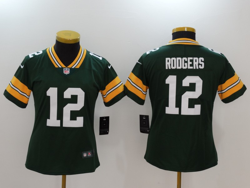 Packers 12 Aaron Rodgers Green Women Vapor Untouchable Player Limited Jersey