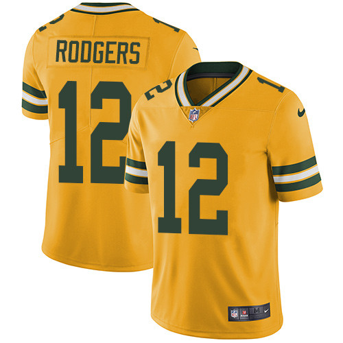 Packers 12 Aaron Rodgers Yellow Vapor Untouchable Player Limited Jersey