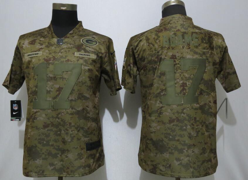 Packers 17 Davante Adams Camo Women Salute To Service Limited Jersey