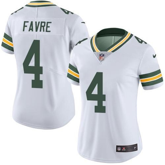 Packers 4 Brett Favre White Women Vapor Untouchable Limited Jersey