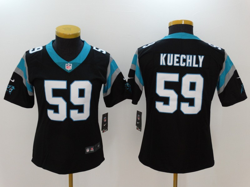 Panthers 59 Luke Kuechly Black Women Vapor Untouchable Player Limited Jersey