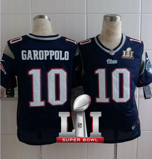 Patriots 10 Jimmy Garoppolo Navy Blue Team Color Super Bowl LI 51 Men Stitched NFL Elite Jersey